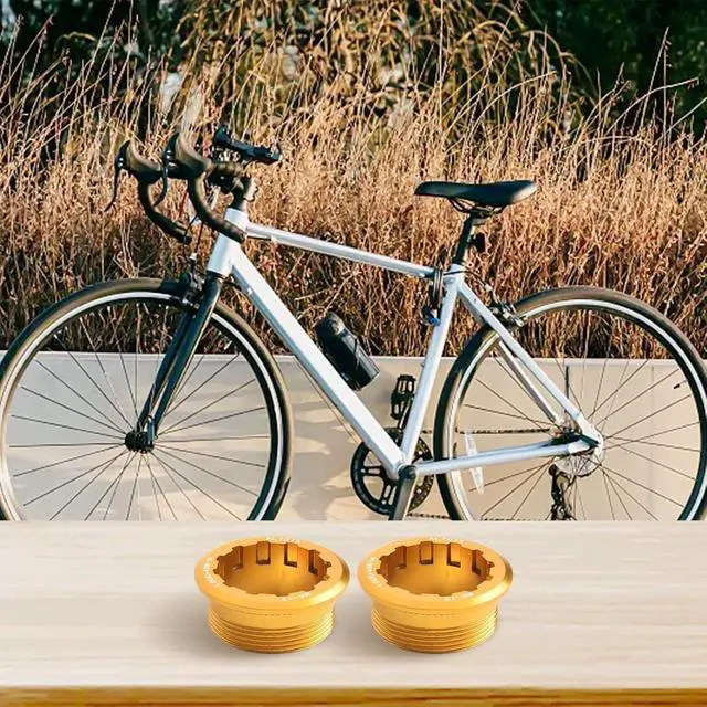 Alt view image 7 of 7 - 2-Pack Bike Cassette Lockring for MicroSpline 12 Speed,CNC Aluminum Alloy Flywheel Cover with Anti-Slip Lines, Lightweight Rust-Proof, Black/Red/Golden (Golden)