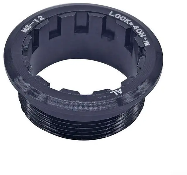 Main image of 2-Pack Bike Cassette Lockring for MicroSpline 12 Speed,CNC Aluminum Alloy Flywheel Cover with Anti-Slip Lines, Lightweight Rust-Proof, Black/Red/Golden (Black)