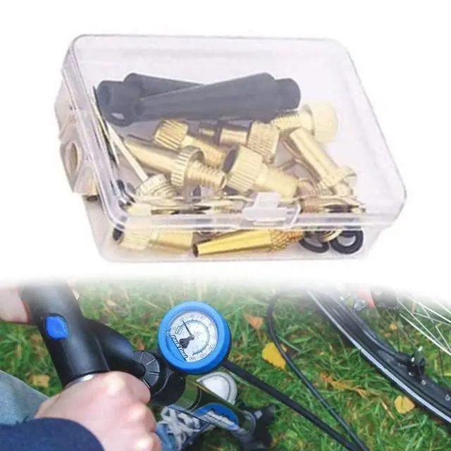 Alt view image 3 of 7 - 15Pcs Bike Pump Adapter Set Copper SV DV AV Needle Valve Connector Kit For Bicycle Tires Balls With Storage Box