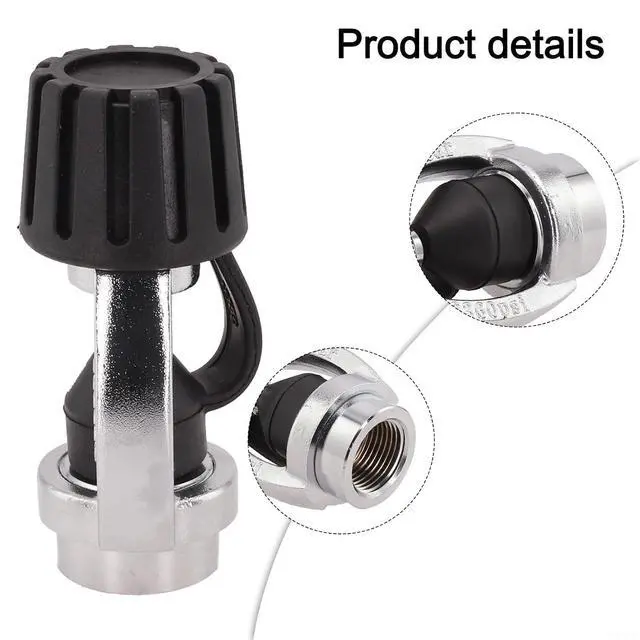 Alt view image 6 of 7 - DIN to for YOKE Adapter for Scuba Diving, Brass 1-Stage Regulator Converter with Dust Cap, Tool-Free Spin-On Design for DIN Tank Valve, Black