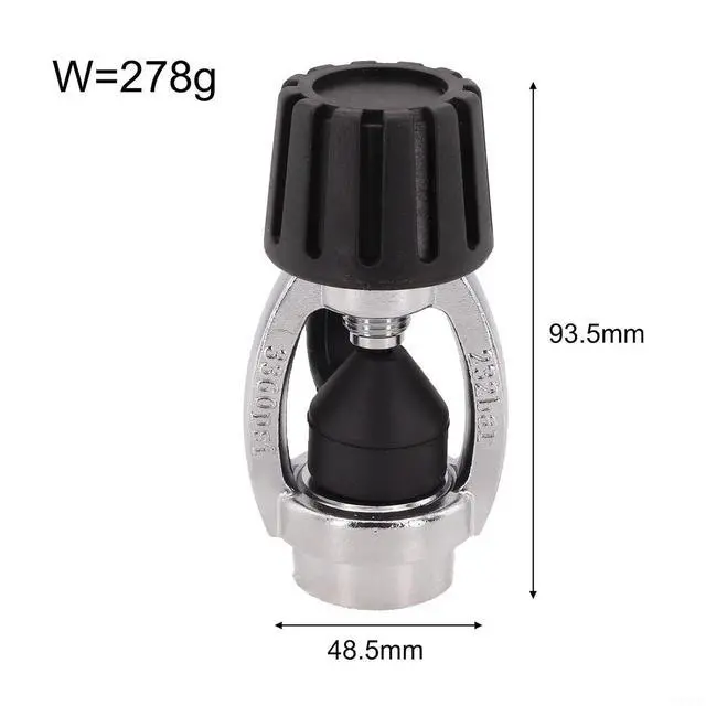 Alt view image 7 of 7 - DIN to for YOKE Adapter for Scuba Diving, Brass 1-Stage Regulator Converter with Dust Cap, Tool-Free Spin-On Design for DIN Tank Valve, Black