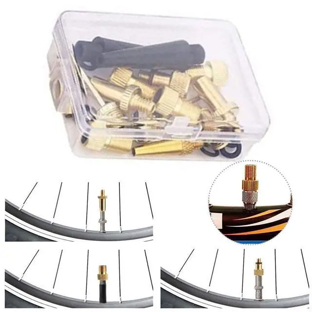 Alt view image 4 of 7 - 15Pcs Bike Pump Adapter Set Copper SV DV AV Needle Valve Connector Kit For Bicycle Tires Balls With Storage Box