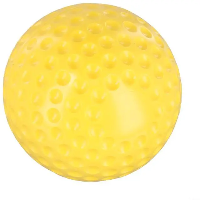 Main image of Dimpled Baseball Softball for Pitching Machine, 9 or 12 Inch PU Training Ball for Batting Practice, High-Visibility Yellow White Green