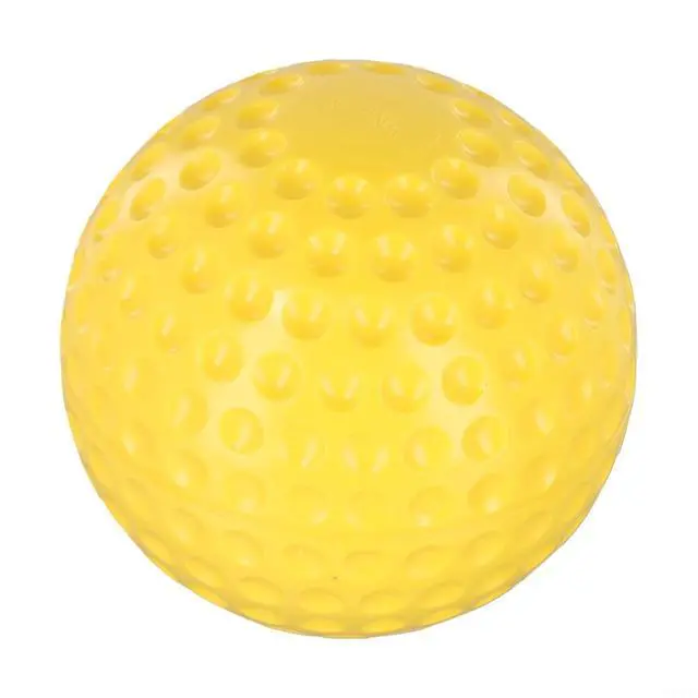 Alt view image 2 of 6 - Dimpled Baseball Softball for Pitching Machine, 9 or 12 Inch PU Training Ball for Batting Practice, High-Visibility Yellow White Green