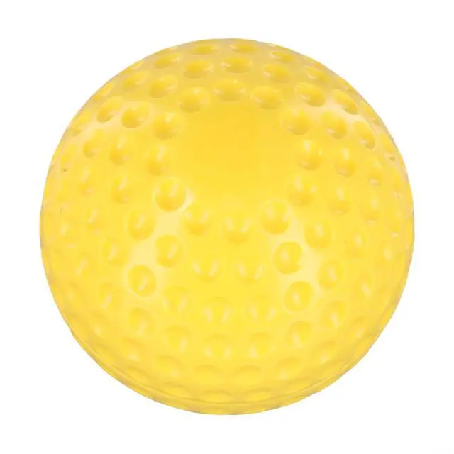 Alt view image 3 of 6 - Dimpled Baseball Softball for Pitching Machine, 9 or 12 Inch PU Training Ball for Batting Practice, High-Visibility Yellow White Green