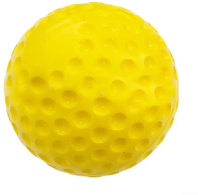 Main image of Dimpled Baseball Softball for Pitching Machine, 9 or 12 Inch PU Training Ball for Batting Practice, High-Visibility Yellow White Green