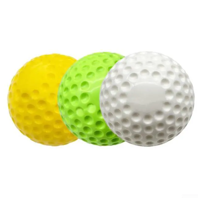 Alt view image 7 of 7 - Dimpled Baseball Softball for Pitching Machine, 9 or 12 Inch PU Training Ball for Batting Practice, High-Visibility Yellow White Green