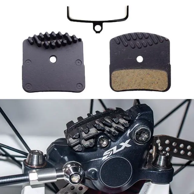 Alt view image 3 of 4 - Resin Disc Brake Pads with Cooling Fins for M8120 M8020 M7120 M6120 MT520 MT420, Quiet Synthetic Compound D02S DO3SC