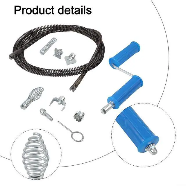 Alt view image 4 of 7 - Pipe Cleaning Spiral,12Mm Steel Drain Auger With 6 Cutters For Electric Pipe Cleaning Machine(B)