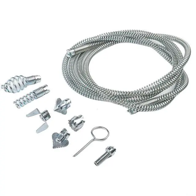 Alt view image 5 of 7 - Pipe Cleaning Spiral,12Mm Steel Drain Auger With 6 Cutters For Electric Pipe Cleaning Machine(A)