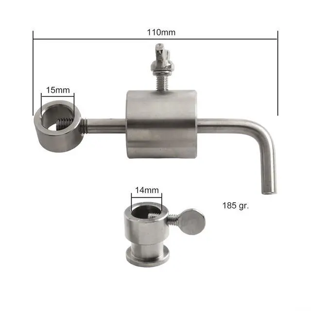 Alt view image 2 of 7 - BBQ Rotisserie Balance Skewer Kit Stainless Steel Counterweight Limiter for Even Roasting Square Hex Spits up to 14mm Outdoor Grill Accessory