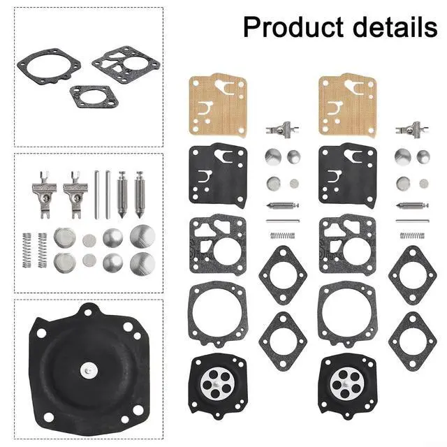 Alt view image 3 of 7 - For Tillotson Carburetor Rebuild Kit, 2 Sets For HS-21D HS-101C HS-2A HS-2B HS-4D, RK-23HS Repair Parts For Chainsaws 49SP 50 51 52 60 62 66E
