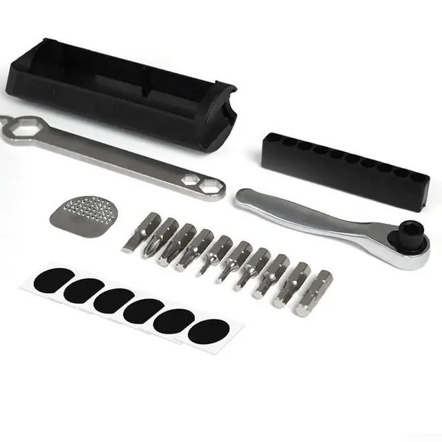 Alt view image 2 of 7 - Hidden Tool Box, Frame Inner Storage Bag with Wrench for A/C/P Line Models, Compact Metal Bike Maintenance Kit, Black (A)