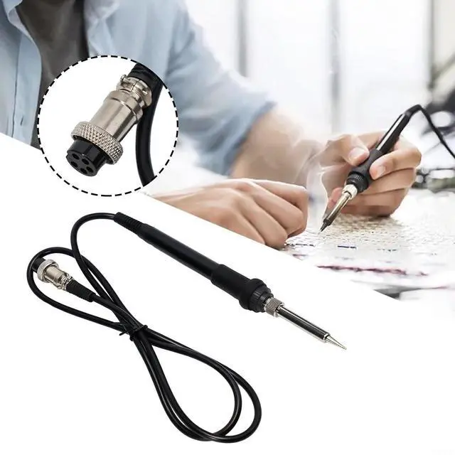 Alt view image 2 of 7 - 936 Electric Soldering Iron Handle With 5 Pin Connector, Ceramic Heating Tip For 852D+ 853D 878AD 898D 937D Stations, ESD Safe Silicone Grip Repair Tool