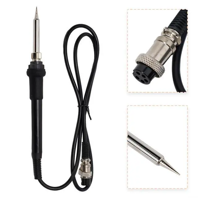 Alt view image 3 of 7 - 936 Electric Soldering Iron Handle With 5 Pin Connector, Ceramic Heating Tip For 852D+ 853D 878AD 898D 937D Stations, ESD Safe Silicone Grip Repair Tool