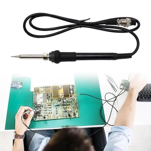 Alt view image 4 of 7 - 936 Electric Soldering Iron Handle With 5 Pin Connector, Ceramic Heating Tip For 852D+ 853D 878AD 898D 937D Stations, ESD Safe Silicone Grip Repair Tool