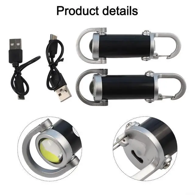 Alt view image 3 of 7 - Keychain Flashlight With USB Rechargeable, Portable Waterproof LED Light For Walking Hiking And Searching, Multiple Lighting Modes Backup Flashlight(4PCS)