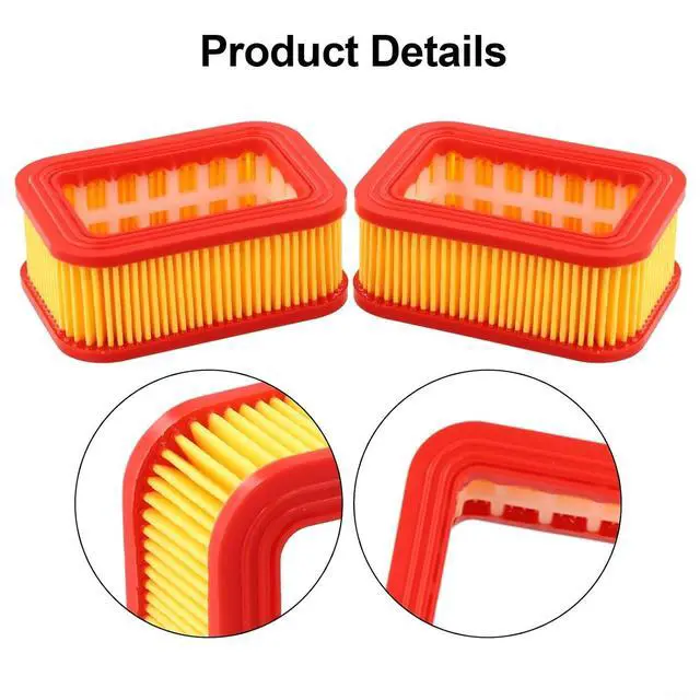 Alt view image 5 of 7 - 4 Pack Air Filter Kit for 52cc 58cc Chainsaw Models 4500 5200 5800 Paper Element Replacement Parts Prevents Particle Intake Red Yellow