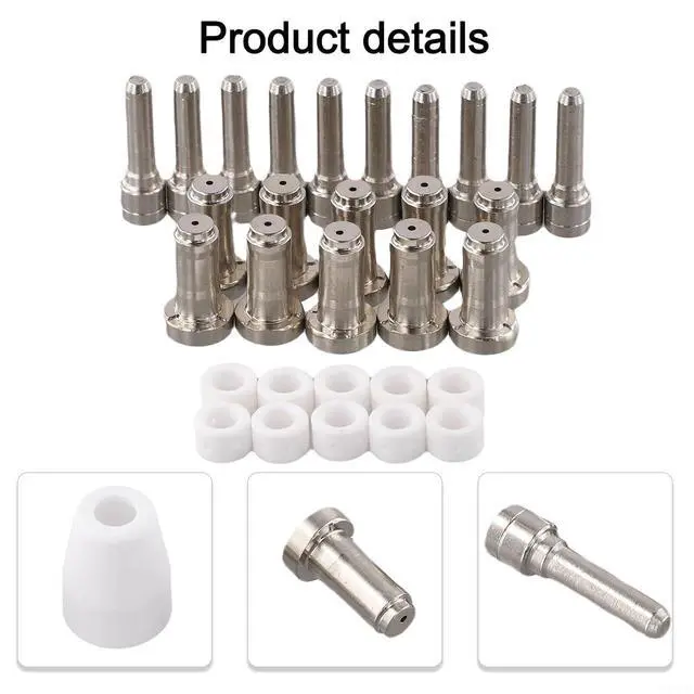 Alt view image 7 of 7 - 35pcs Plasma Cutter Consumables Kit for PT-31XT Torch, Includes 20862 Electrodes, 20860 30A Nozzles, 20463 Swirl Rings and 18204 Shield Cups, Copper Material