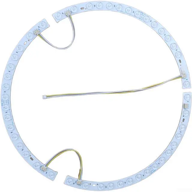 Alt view image 3 of 7 - LED Strip for 38cm Ceiling Fan Light, 36W 3-Color Changing Magnetic Mount Curved Lens Ring Light Tube, Replacement Accessory(Light strip)