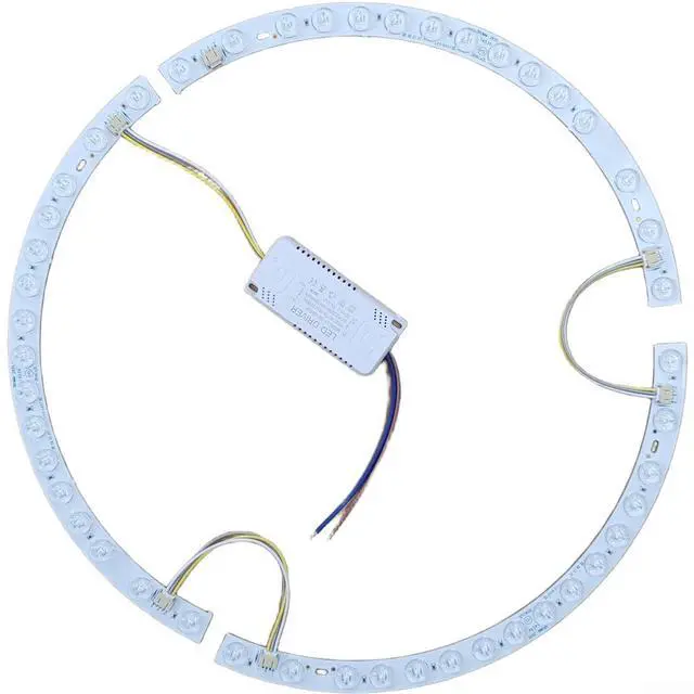 Main image of LED Strip for 38cm Ceiling Fan Light, 36W 3-Color Changing Magnetic Mount Curved Lens Ring Light Tube, Replacement Accessory(Light strip + driver)