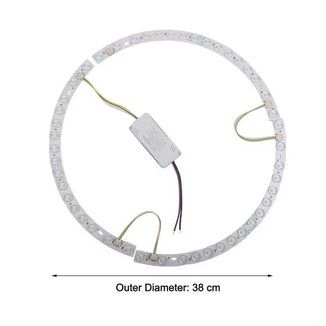 Alt view image 3 of 7 - LED Strip for 38cm Ceiling Fan Light, 36W 3-Color Changing Magnetic Mount Curved Lens Ring Light Tube, Replacement Accessory(Light strip + driver)