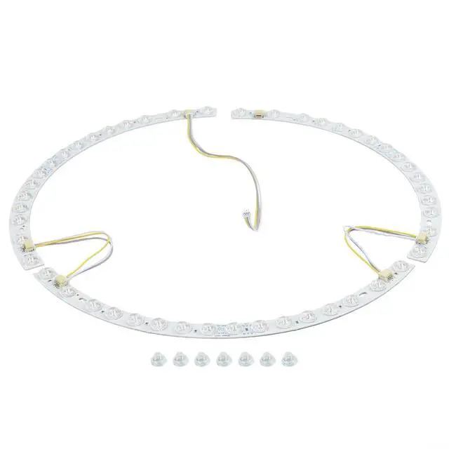 Alt view image 7 of 7 - LED Strip for 38cm Ceiling Fan Light, 36W 3-Color Changing Magnetic Mount Curved Lens Ring Light Tube, Replacement Accessory(Light strip)