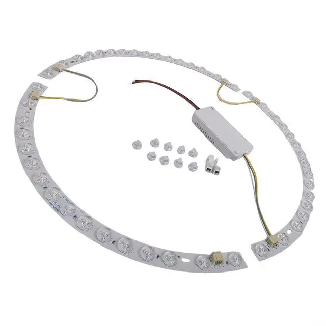 Alt view image 2 of 7 - LED Strip for 38cm Ceiling Fan Light, 36W 3-Color Changing Magnetic Mount Curved Lens Ring Light Tube, Replacement Accessory(Light strip + driver)