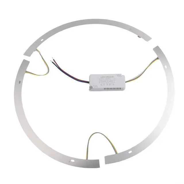 Alt view image 4 of 7 - LED Strip for 38cm Ceiling Fan Light, 36W 3-Color Changing Magnetic Mount Curved Lens Ring Light Tube, Replacement Accessory(Light strip + driver)