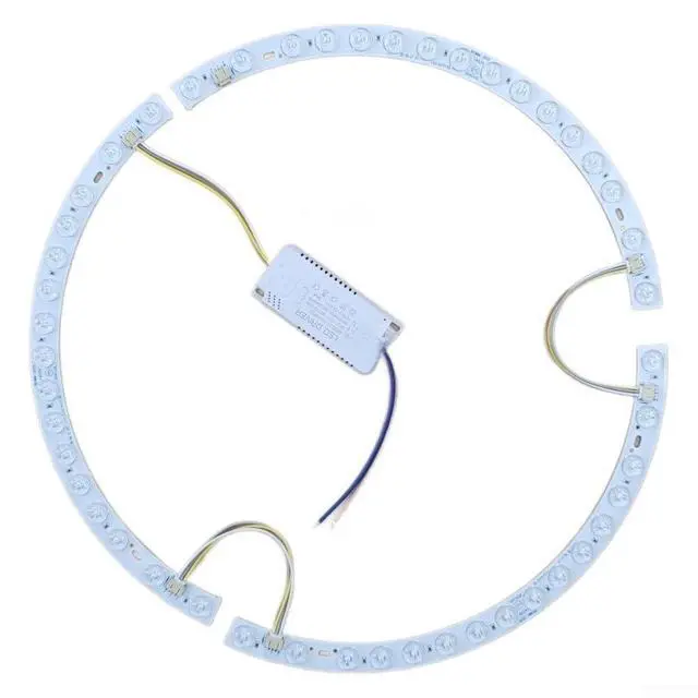 Alt view image 7 of 7 - LED Strip for 38cm Ceiling Fan Light, 36W 3-Color Changing Magnetic Mount Curved Lens Ring Light Tube, Replacement Accessory(Light strip + driver)
