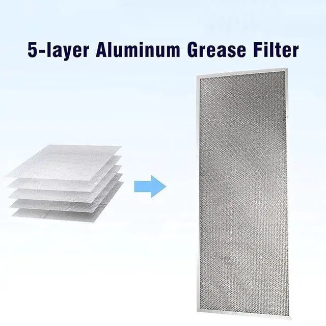 Alt view image 3 of 7 - Aluminum Cooker Hood Filter, 19.1 x 7.6 Inch, Metal Mesh Range Hood Filter, 5-Layer Aluminum Ventilation Grease Filters, Range Hood Replacement Part