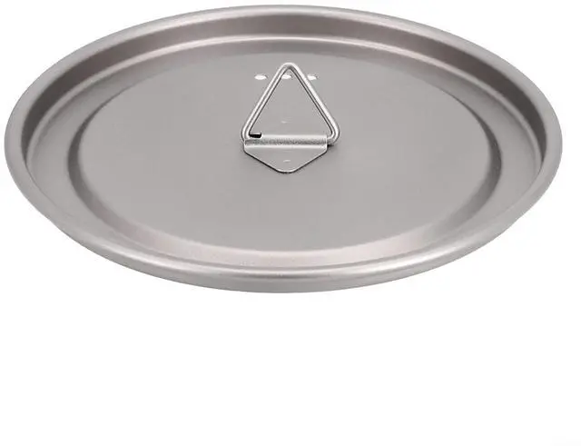 Main image of Pure Titanium Cup Lid with Handle, Ultra-Light Dirt-Proof Replacement for Camping Mug Pot Kettle, 3 Sizes (80mm/95mm/120mm), Gray (120mm)