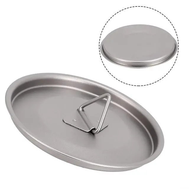 Alt view image 3 of 7 - Pure Titanium Cup Lid with Handle, Ultra-Light Dirt-Proof Replacement for Camping Mug Pot Kettle, 3 Sizes (80mm/95mm/120mm), Gray (80mm)