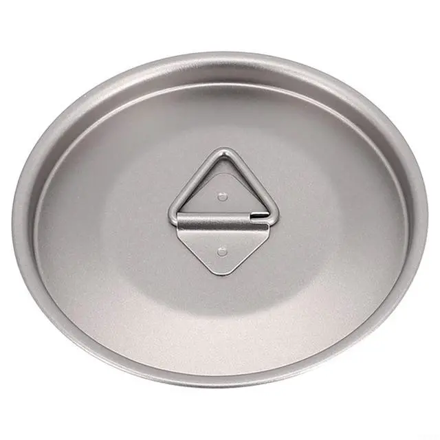 Alt view image 7 of 7 - Pure Titanium Cup Lid with Handle, Ultra-Light Dirt-Proof Replacement for Camping Mug Pot Kettle, 3 Sizes (80mm/95mm/120mm), Gray (80mm)