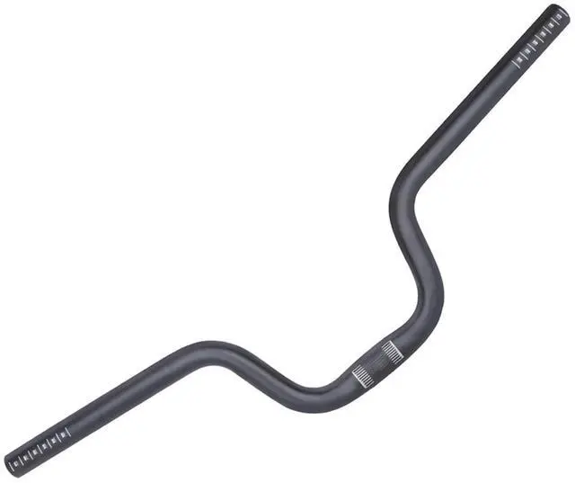 Main image of Aluminum Alloy Folding Bike Handlebar For Brompton, 25.4mm / 1" Diameter 580mm / 22.8" Length, High Rise 120 / 160mm, Upright Cycling Bike Bar (25.4 * 580 * 120mm black)