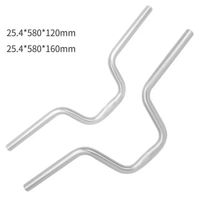 Alt view image 6 of 7 - Aluminum Alloy Folding Bike Handlebar For Brompton, 25.4mm / 1" Diameter 580mm / 22.8" Length, High Rise 120 / 160mm, Upright Cycling Bike Bar (25.4 * 580 * 120mm black)