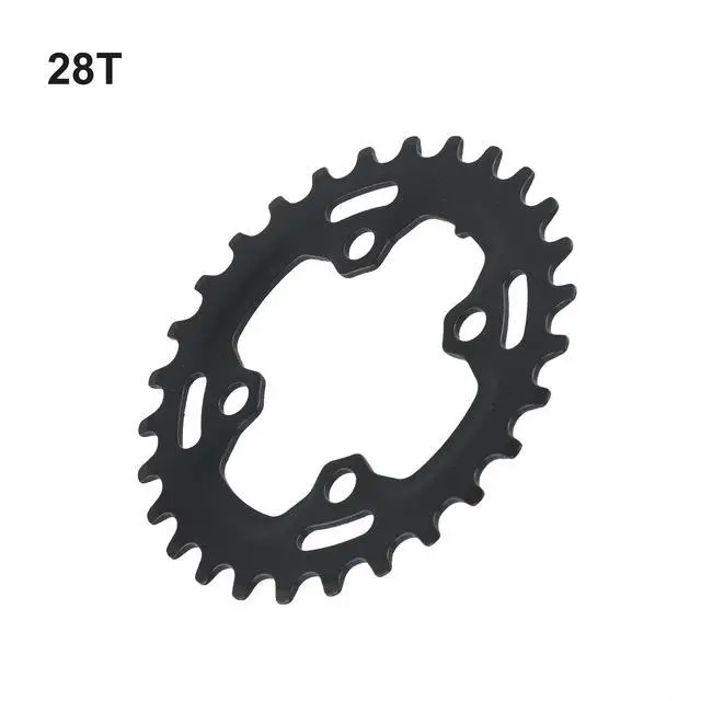 Alt view image 4 of 7 - Narrow Wide Chainring,64BCD 28T Steel Single Tooth Bike Chain Ring,for Mountain Bike Repair Black