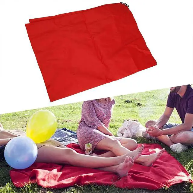 Alt view image 2 of 7 - Tent Tarp 210T Polyester Waterproof Rain Sun Shade Shelter with 6 Tie Points for Camping Hiking Beach Picnic Awning Cover Red (Red 140x200CM)