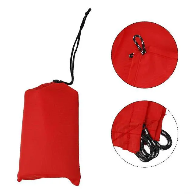 Alt view image 5 of 7 - Tent Tarp 210T Polyester Waterproof Rain Sun Shade Shelter with 6 Tie Points for Camping Hiking Beach Picnic Awning Cover Red (Red 140x200CM)