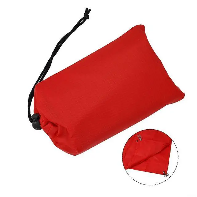 Alt view image 6 of 7 - Tent Tarp 210T Polyester Waterproof Rain Sun Shade Shelter with 6 Tie Points for Camping Hiking Beach Picnic Awning Cover Red (Red 140x200CM)