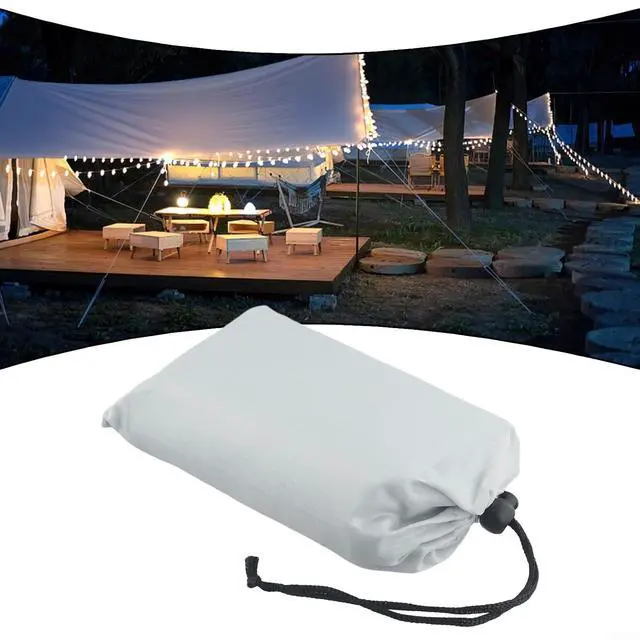 Alt view image 2 of 7 - Tent Tarp 210T Polyester Waterproof Rain Sun Shade Shelter with 6 Tie Points for Camping Hiking Beach Picnic Awning Cover Red (for FRENCH grey 140x200CM)