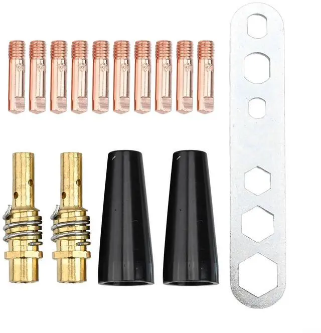 Main image of For 15AK Welding Accessory Kit, 0.8mm Copper for contact Tips, Flux Core Gasless Nozzle, Tips Holder Diffuser For MIG MB14 MB15 Torch, 15PCS