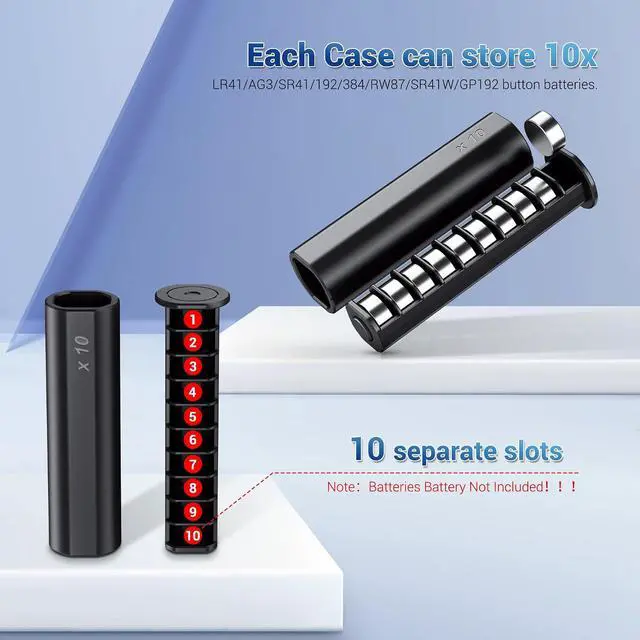 Alt view image 3 of 7 - LR41 Holder + LR44 HolderButton Round Battery Storage