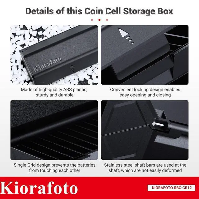 Alt view image 5 of 7 - CR2032 Case + LR44 HolderCR2032 Case with Button Round Battery Storage Case
