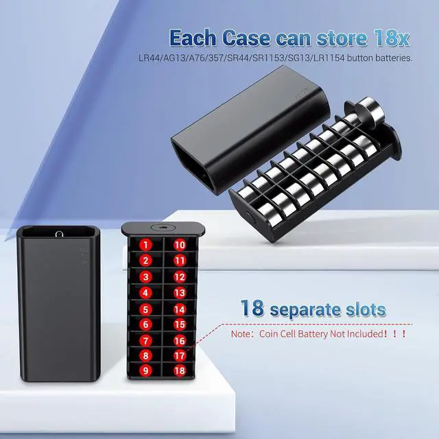 Alt view image 6 of 7 - LR41 Holder + LR44 HolderButton Round Battery Storage