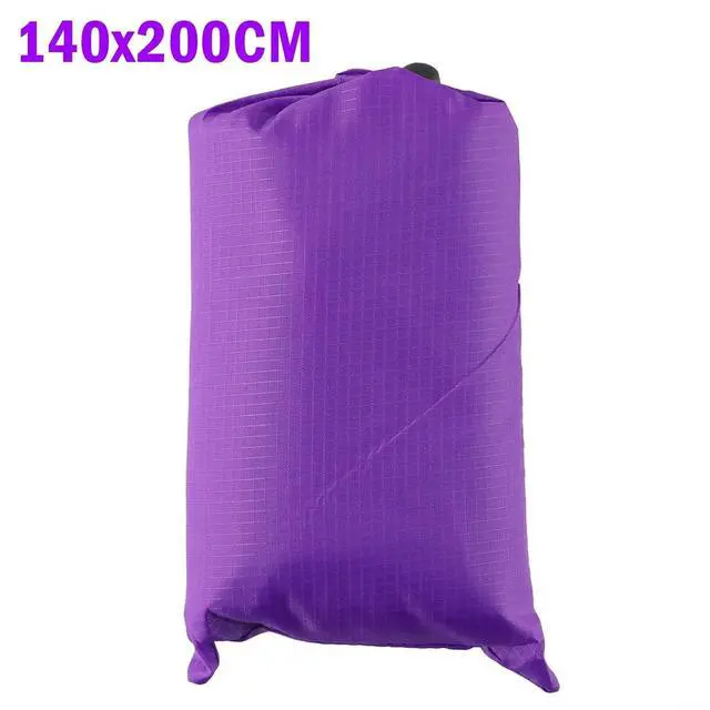 Alt view image 2 of 7 - Tent Tarp 210T Polyester Waterproof Rain Sun Shade Shelter with 6 Tie Points for Camping Hiking Beach Picnic Awning Cover Red (Purple 140x200CM)
