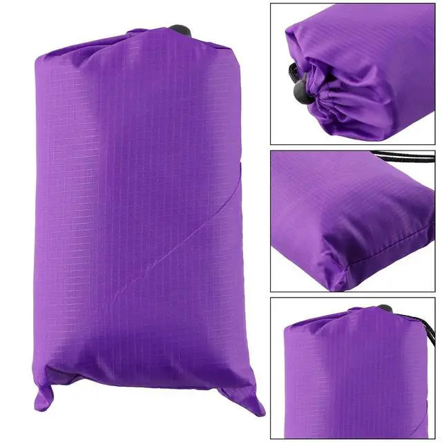 Alt view image 3 of 7 - Tent Tarp 210T Polyester Waterproof Rain Sun Shade Shelter with 6 Tie Points for Camping Hiking Beach Picnic Awning Cover Red (Purple 140x200CM)