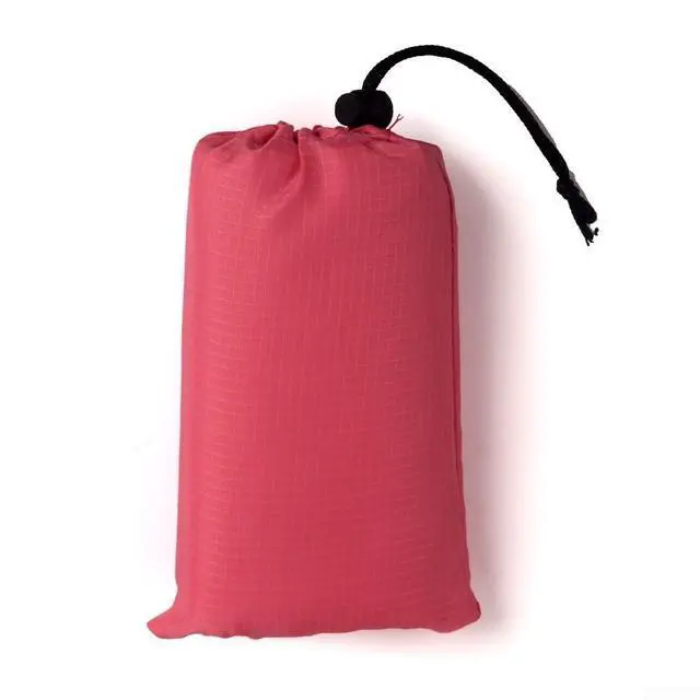 Alt view image 6 of 6 - Tent Tarp 210T Polyester Waterproof Rain Sun Shade Shelter with 6 Tie Points for Camping Hiking Beach Picnic Awning Cover Red (Rose Red 140x200CM)