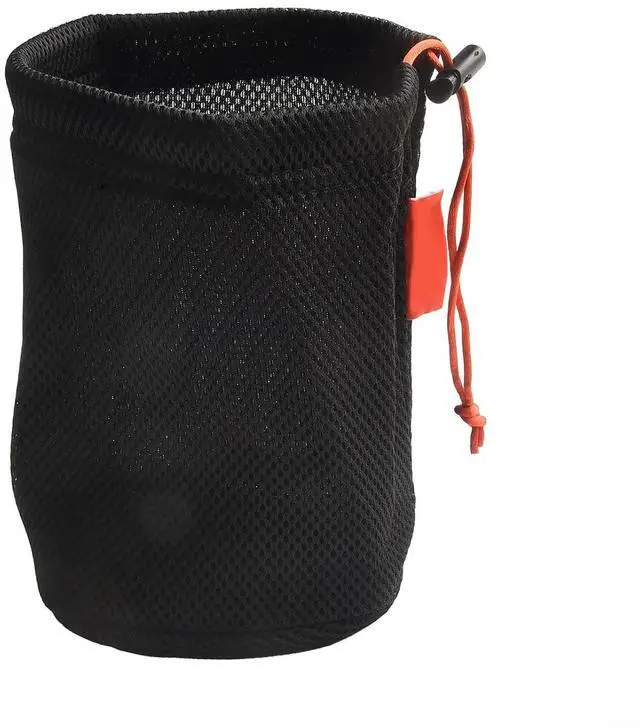 Main image of Mesh Storage Bag for Camping, Breathable Anti-Collision Pot Pouch with Drawstring, Lightweight Outdoor Gear Organizer for Cookware Tableware and Water Bucket, Black (16 * 20cm)