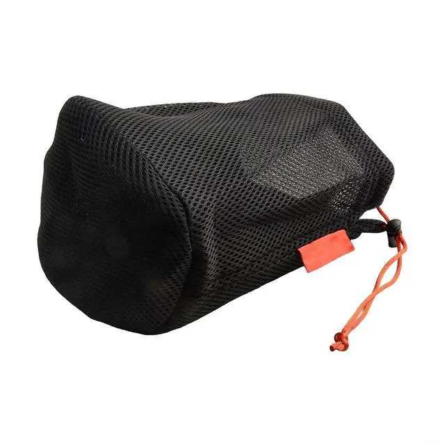 Alt view image 2 of 6 - Mesh Storage Bag for Camping, Breathable Anti-Collision Pot Pouch with Drawstring, Lightweight Outdoor Gear Organizer for Cookware Tableware and Water Bucket, Black (16 * 20cm)